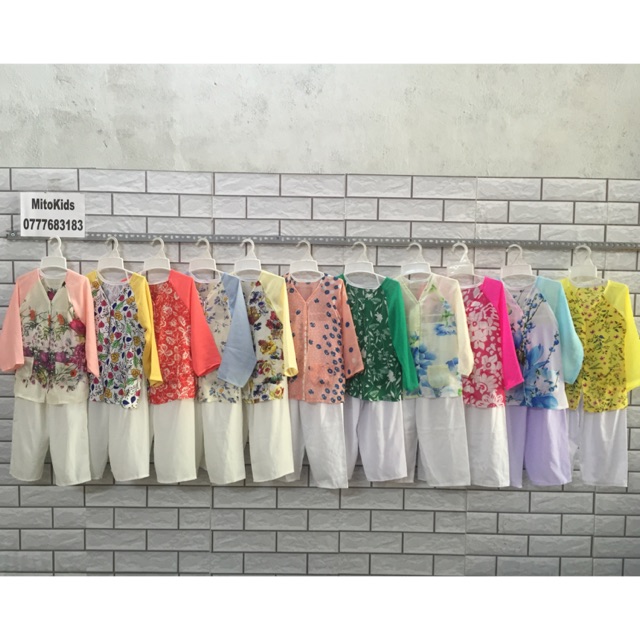 (6-30kg) Bộ bà ba cho bé gái