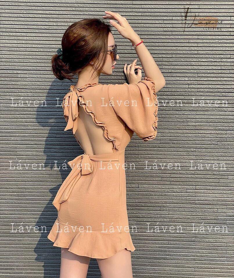 ĐẦM TAY BÈO CỘT NƠ SAU LƯNG