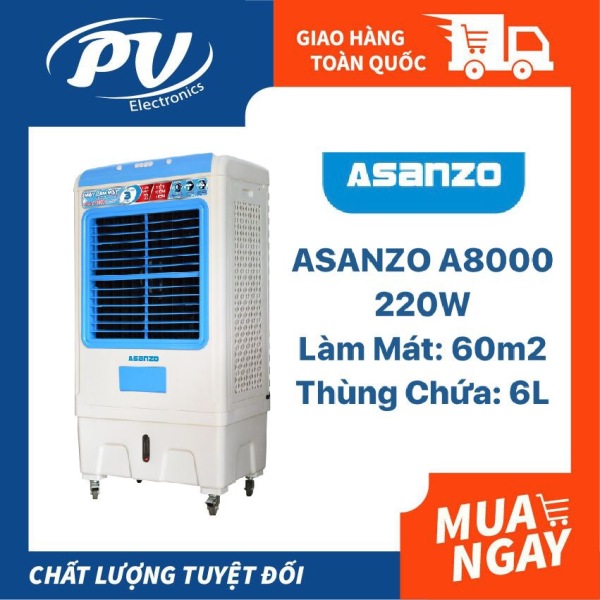 Bảng giá Máy làm mát không khí Asanzo A-8000, Làm Mát 60m2-Bảo hành chính hãng 24 tháng