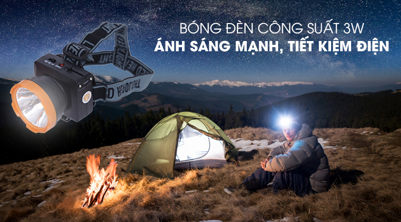 [HÀNG CHÍNH HÃNG] Đèn pin sạc đội đầu Comet CRT1612