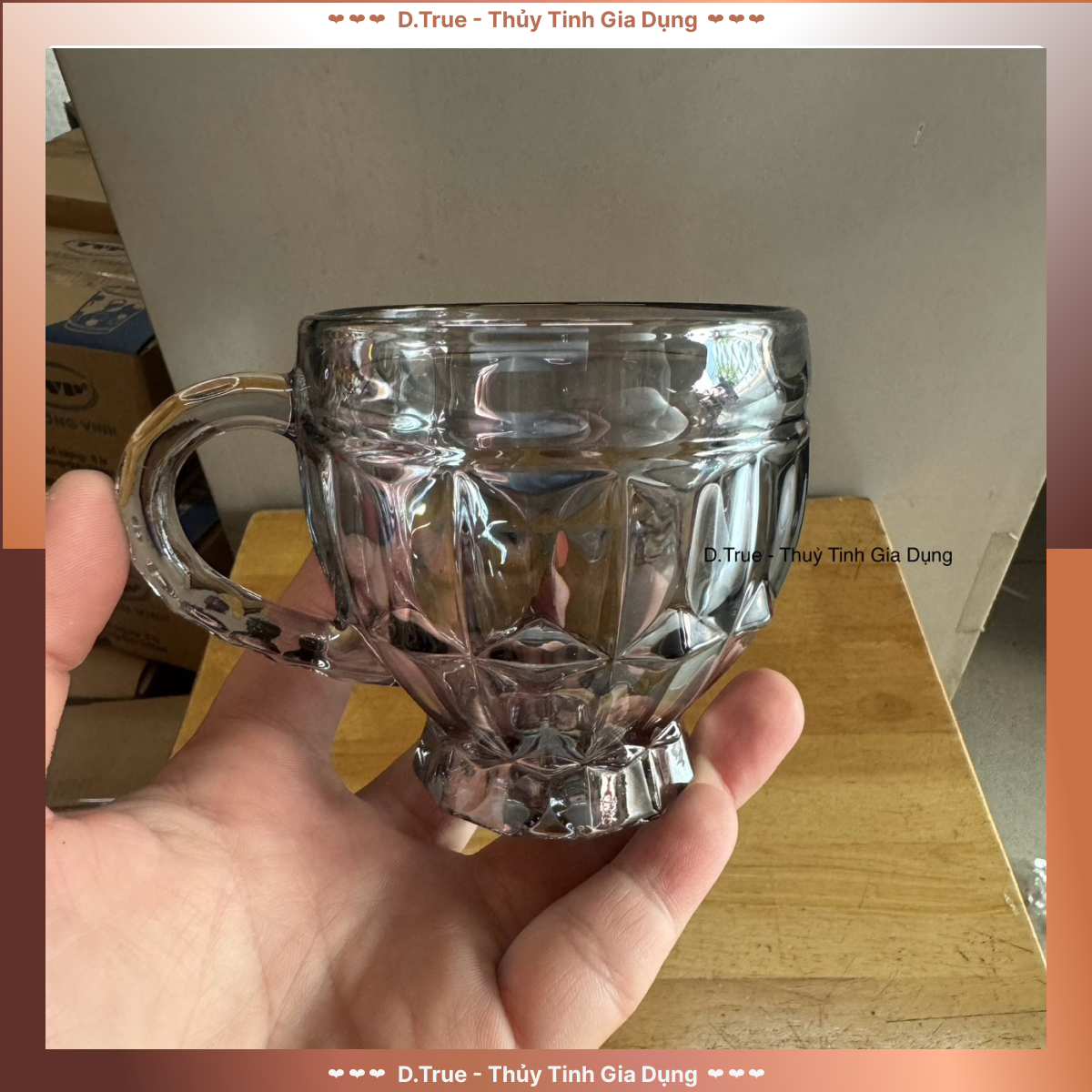 1 Tách Thủy Tinh Kim Cương 185ML (Màu Chọn Theo Phân Loại)