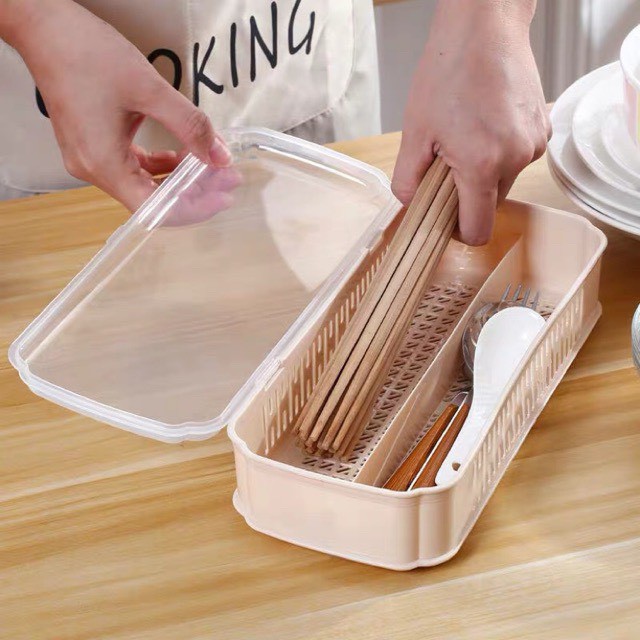 Hộp đựng đũa thìa dĩa 2 ngăn