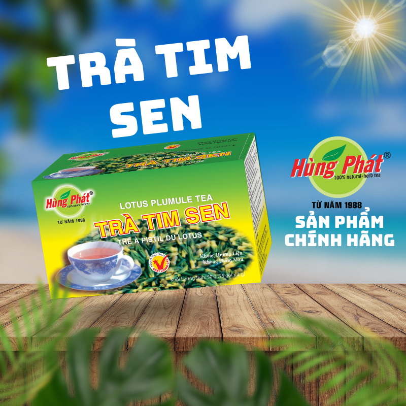 Trà Tim Sen Túi Lọc Thanh Nhiệt Cơ Thể Hỗ Trợ Cải Thiện Giấc Ngủ Giảm Căng Thẳng Hộp 25 Gói - Thương Hiệu Hùng Phát
