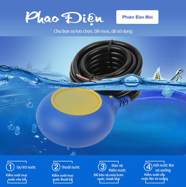 Phao điện máy bơm nước - Chống cạn, chống tràn tự động  5 mét