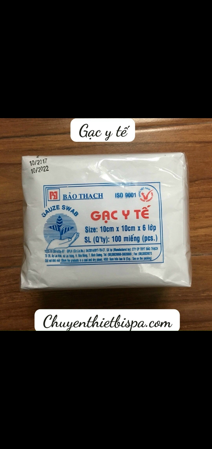 Gạc y tế bảo thạch ( 1 bịch 100 miếng 10cm x 10cm x 6 lớp)