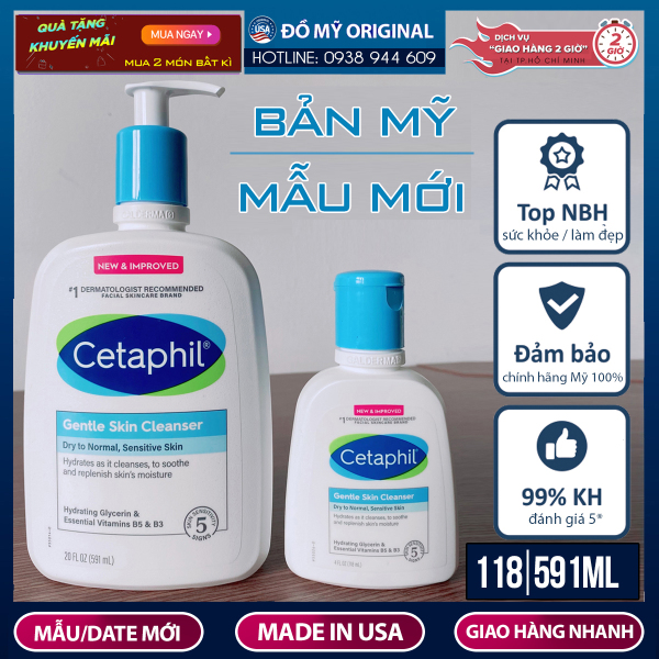 Sữa rửa mặt Cetaphil 591ml Gentle Skin Cleanser Nhập Mỹ Tẩy Sạch Chất Nhờn Và Bụi Bẩn Giúp Mềm Mại Mịn Màng Và Khỏe Mạnh giá rẻ