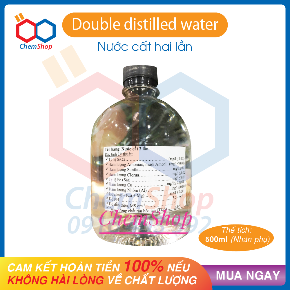 500ml Nước cất hai lần (Double distilled water-500ml)