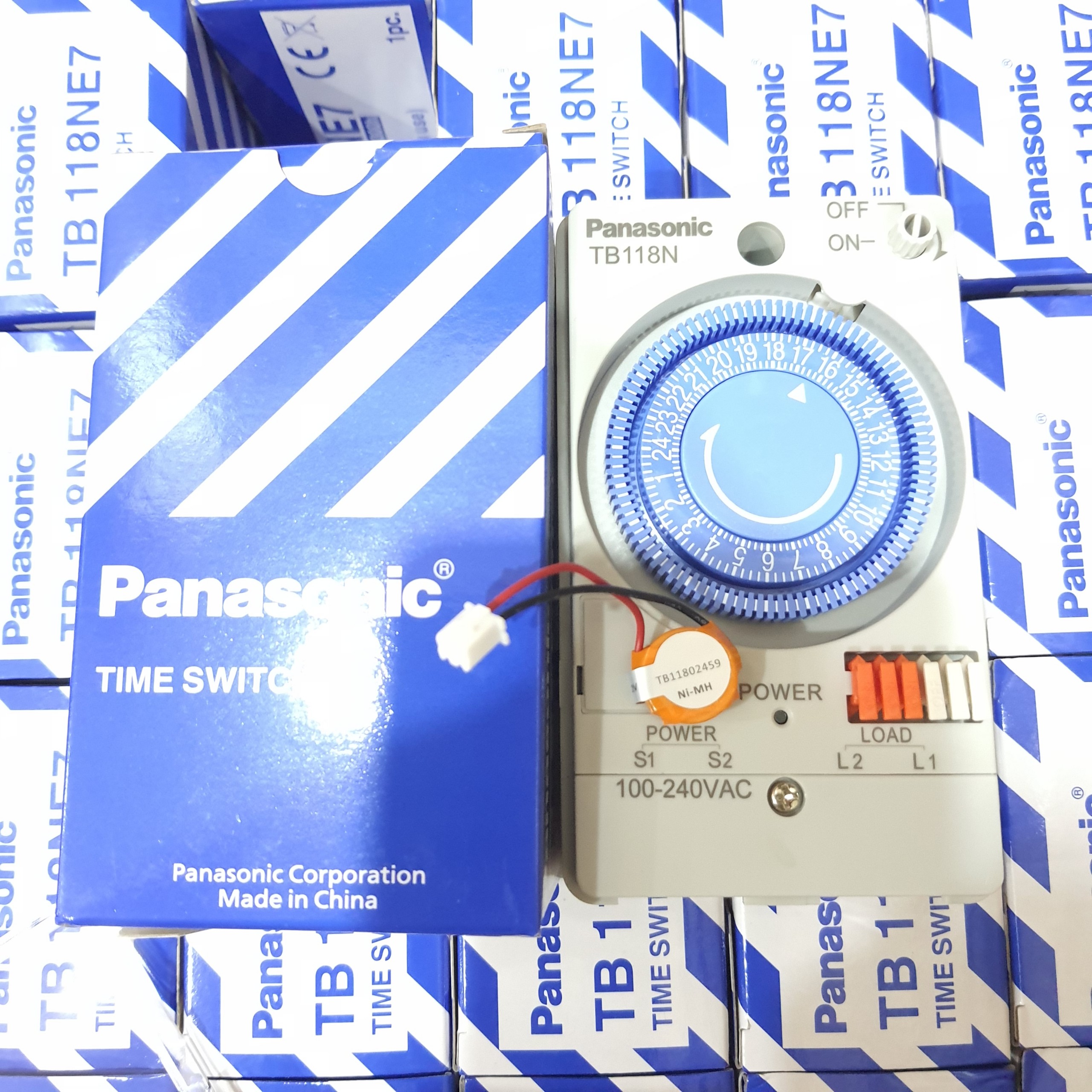 Công tắc hẹn giờ cơ panasonic tb118n 15a 220v tặng kèm pin chờ rơ le thời gian thực timer hẹn giờ panasonic tb118n