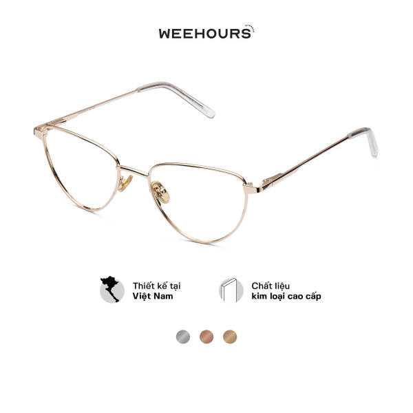 Giá bán Gọng kính cận nữ WeeHours CHIC, dáng mắt mèo thời trang, chất liệu kim loại không gỉ