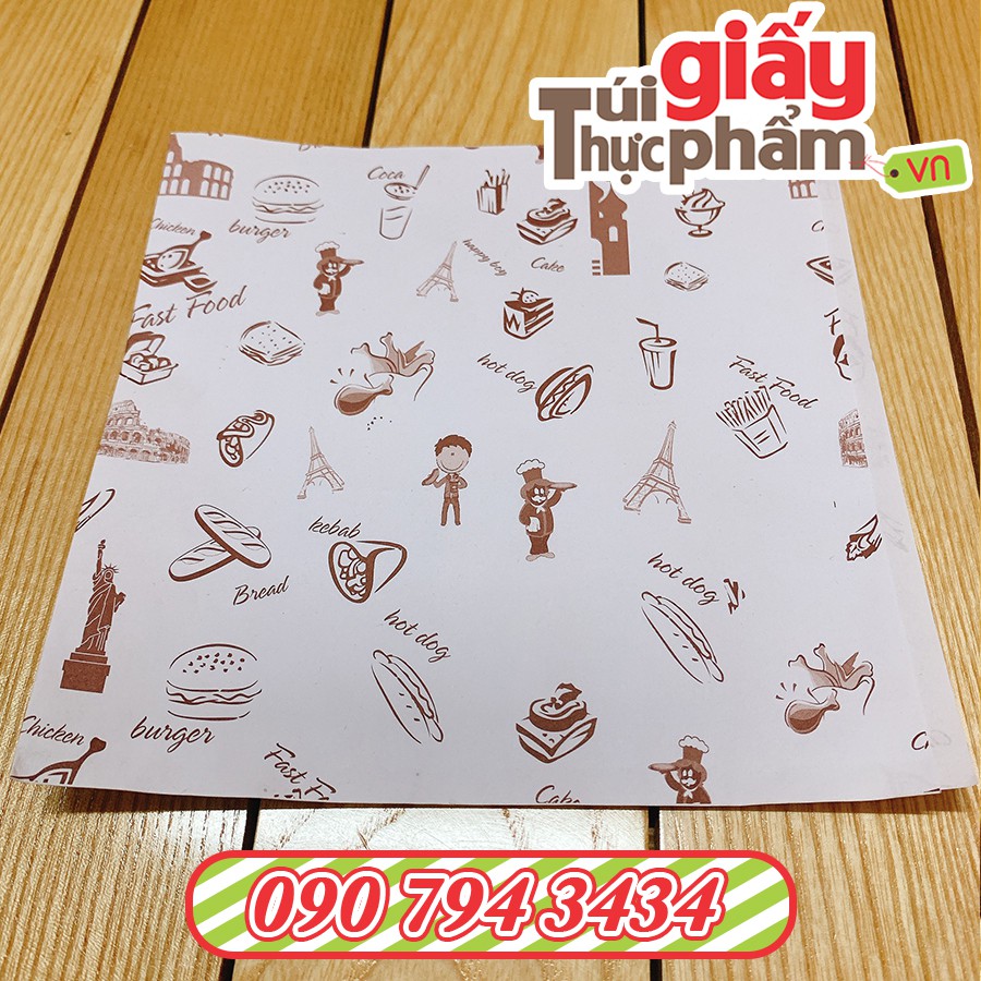 [Giá gốc]1000 túi giấy Kebab (Fort - in sẵn)