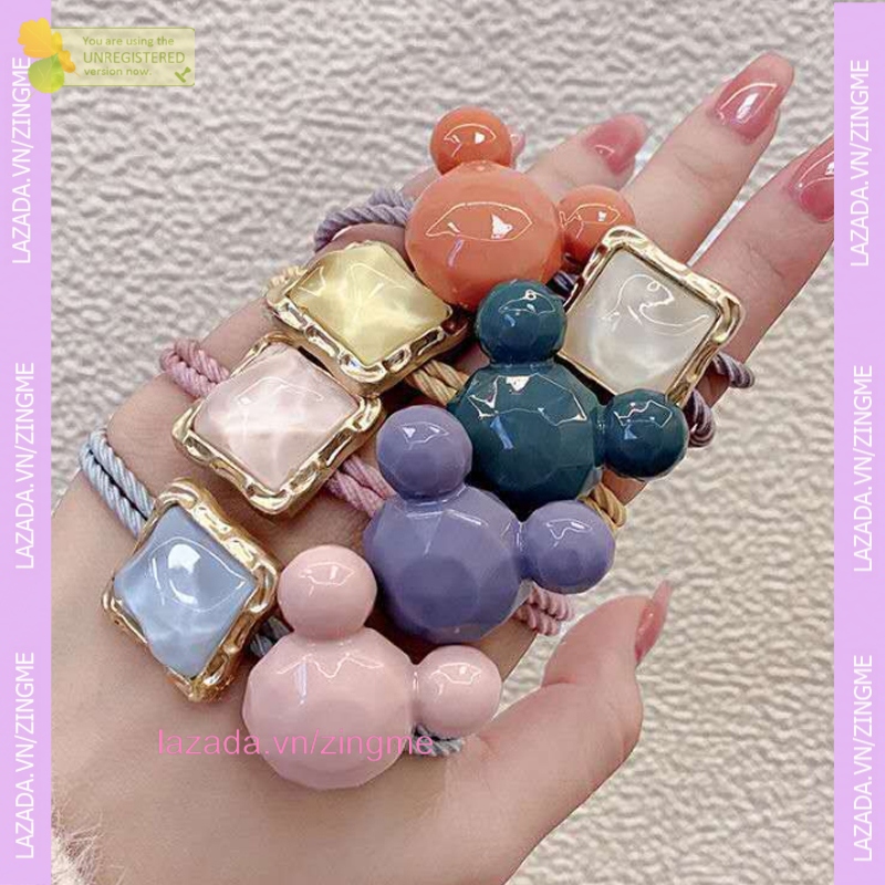 Dây thun buộc tóc, cột tóc hình họa tiết chuột cute Zingme