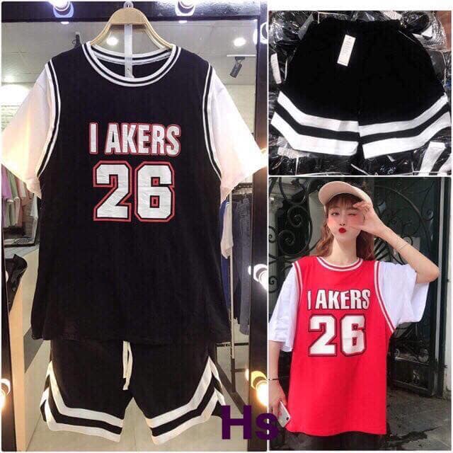 BỘ THỂ THAO BÓNG RỔ SỐ 26 AKERS / ÁO THUN VÀ QUẦN CHỮ V UNISEX NĂNG ĐỘNG