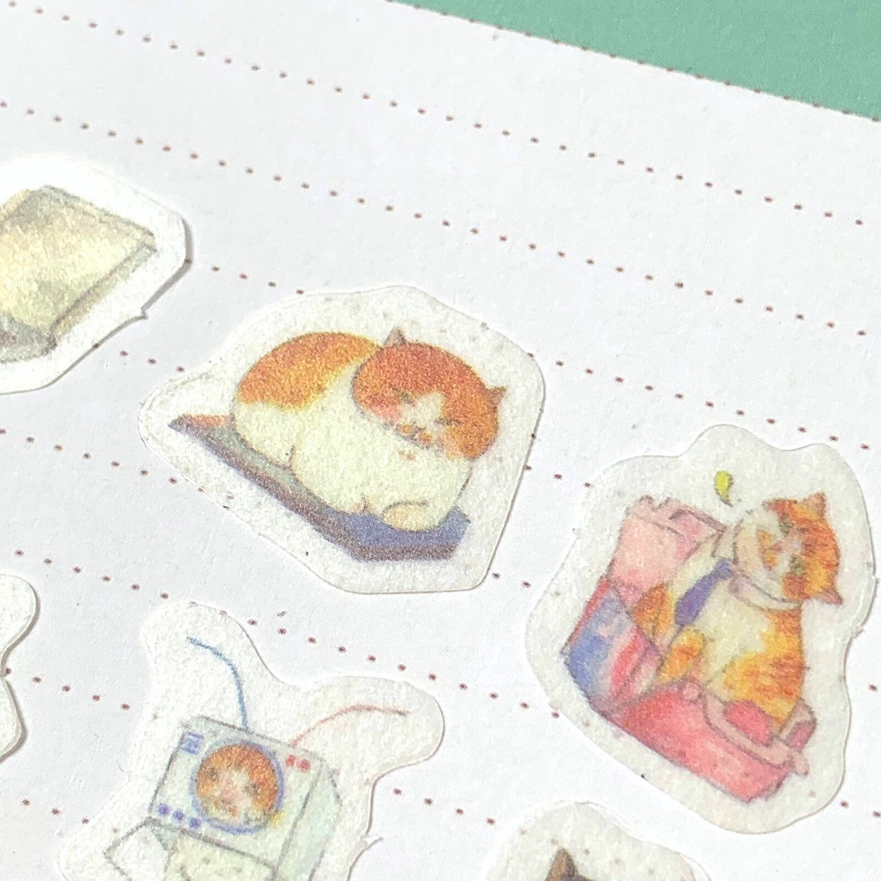 [HCM]Bộ 32 Sticker Hình Dán Mini Mèo Vàng