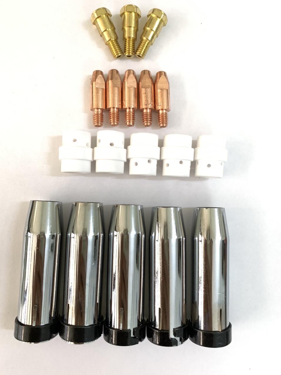 [ Giá Tiết Kiệm ] Combo 5 Bép Hàn - 5 Chụp Khí 24KD 1.0 -  5 Sứ Chia Khí - 3 Nối Bép 24 KD Dùng Cho Hàn Mig 24KD