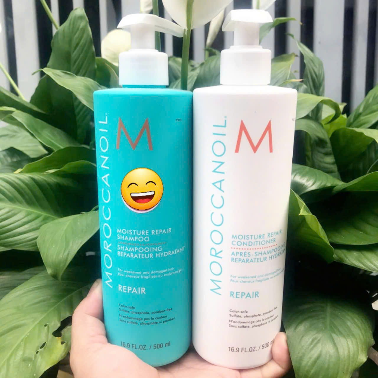 Bộ Dầu Gội và Xả Phục Hồi Tóc Moroccanoil Moisture Repair - Hàng Chính Hãng 1000ml