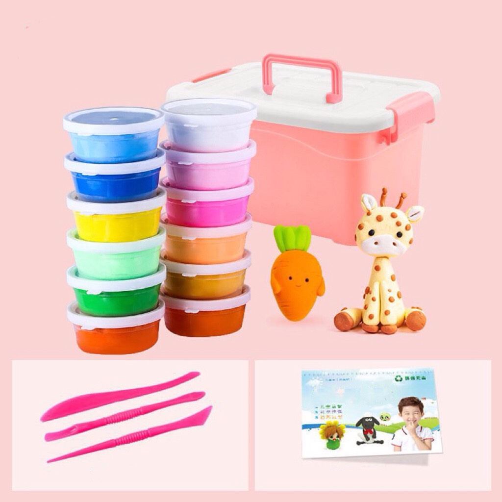 Đất sét tự khô kèm dụng cụ, đồ chơi sáng tạo cho bé.