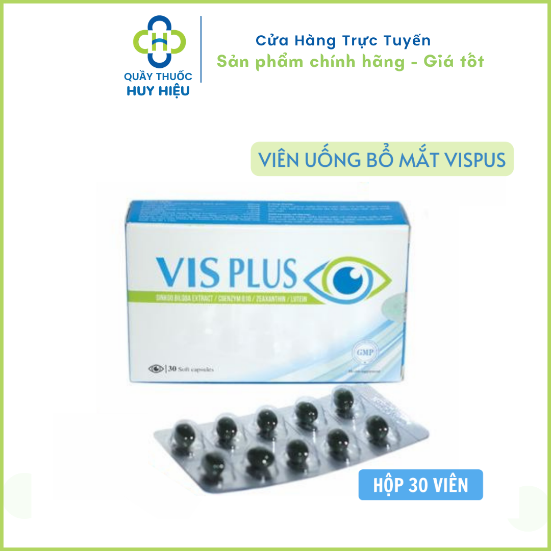 Viên uống bổ mắt VISPLUS -Hỗ trợ cải thiện thị lực cho người cao tuổi, hạn chế quá trình lão hóa mắt