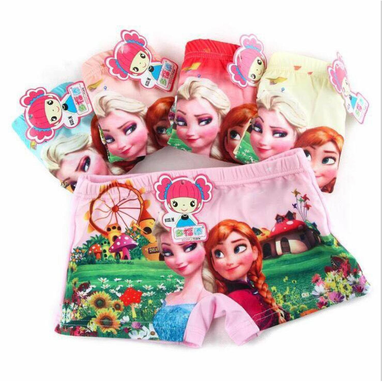 Quần chip đùi trẻ em in 3d hình công chúa elsa, siêu nhân dễ thương – quần sịp đùi siêu thoáng khí cho bé - quần lót đùi trẻ em - chất liệu cao cấp thun co giãn 4 chiều, thấm hút mồ hôi, thoáng mát, mềm mại an toàn