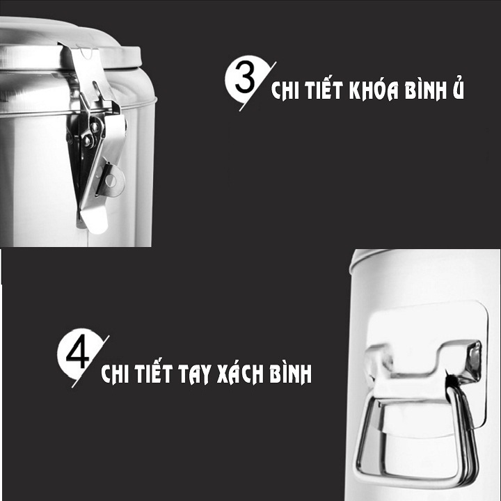 BÌNH Ủ TRÀ SỮA GIỮ NHIỆT INOX 304 CAO CẤP