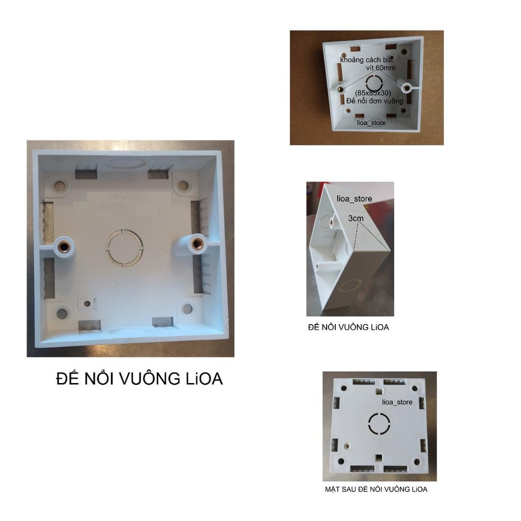 Đế âm vuông sino - s3157l - s3157h / đế âm vuông nanoco - na105