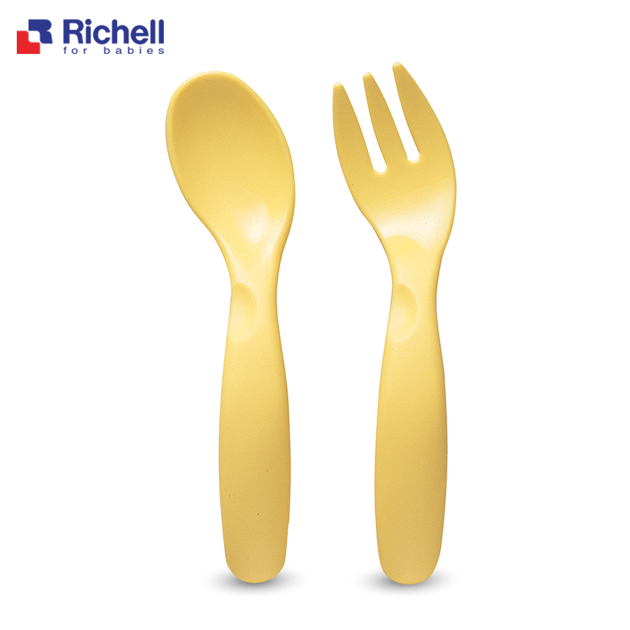 Bộ thìa dĩa cong RICHELL cho bé tập ăn dặm