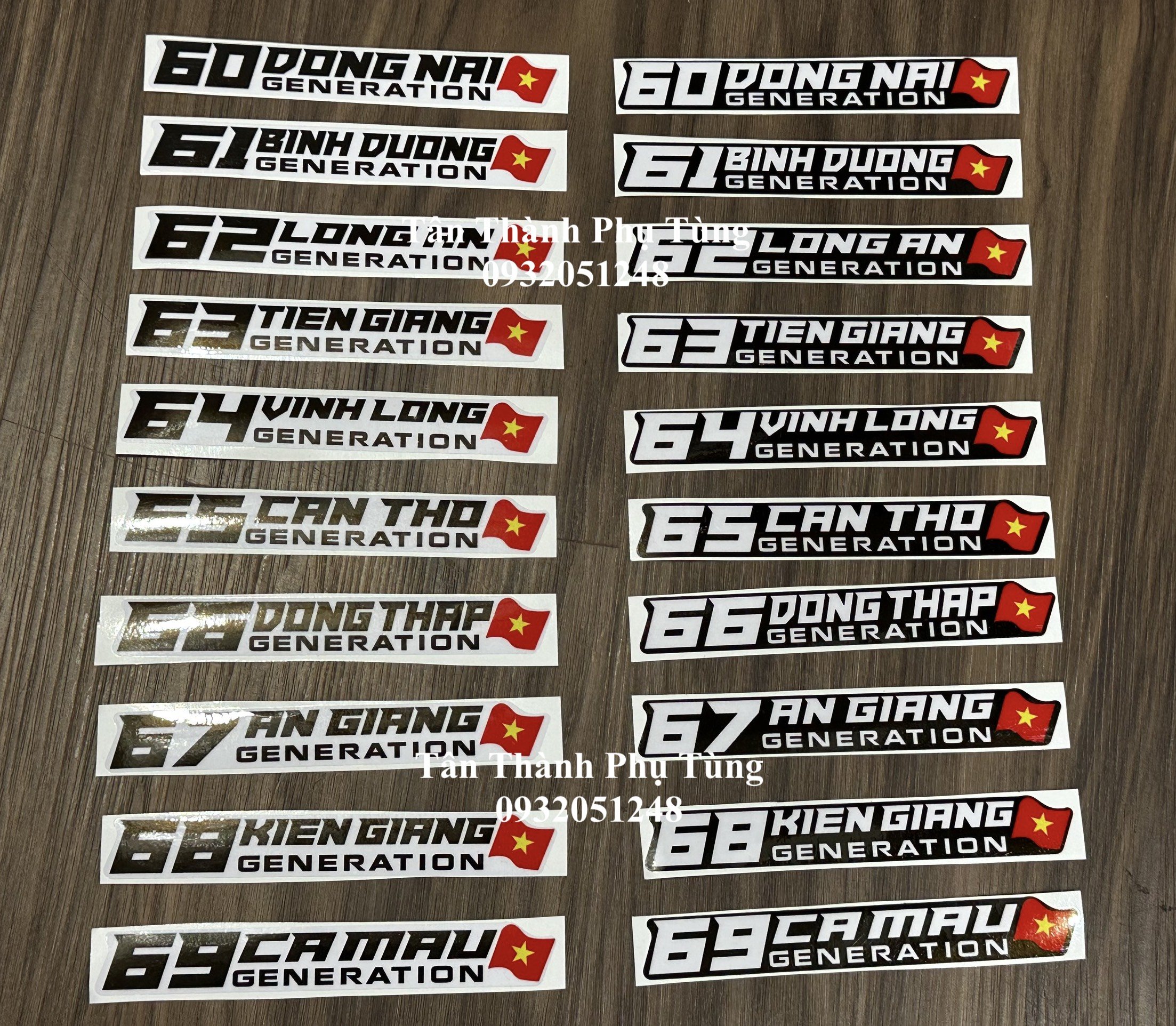 Tem 63 tỉnh thành dán xe máy