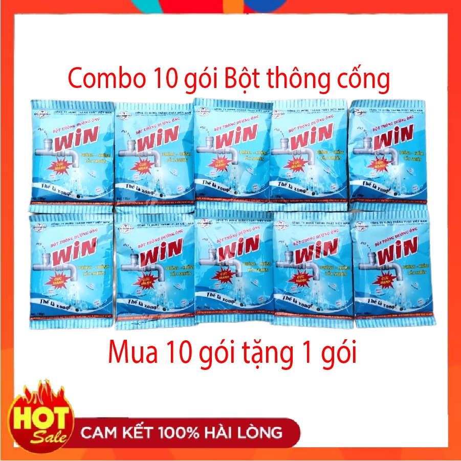 Bột thông cống win - thông tắc bồn cầu, bồn rửa mặt, cống - hiệu quả 100% - hàng chính hãng