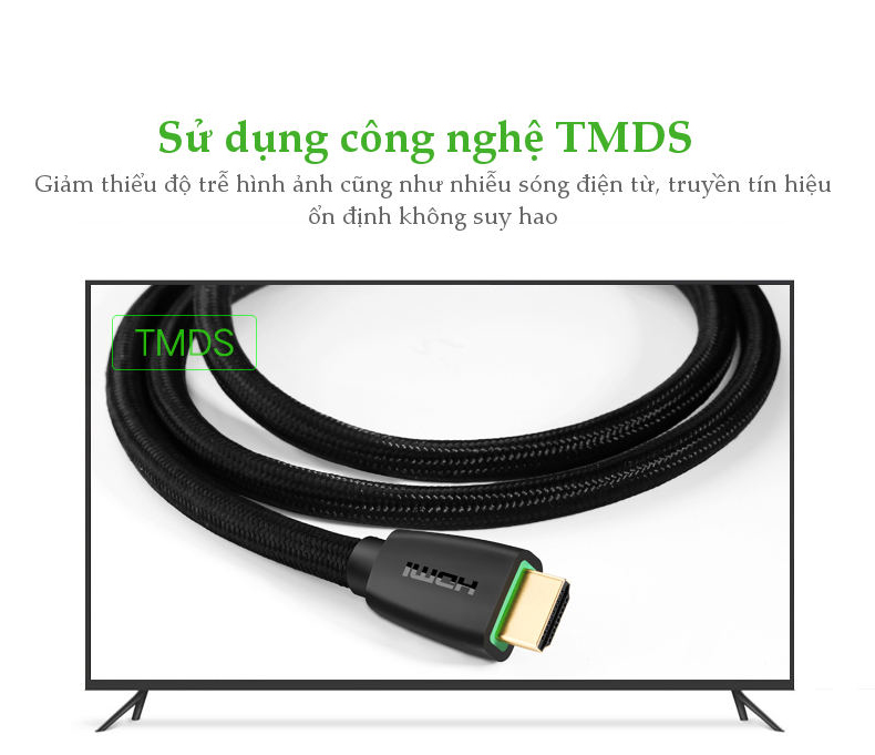 Cáp HDMI 2.0 bọc lưới dài 5M hỗ trợ 3D 4K Ugreen 40412