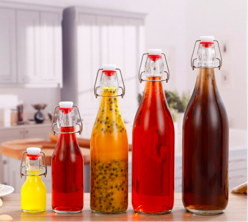 Chai Thuỷ Tinh Tròn Nắp Gài 500ml