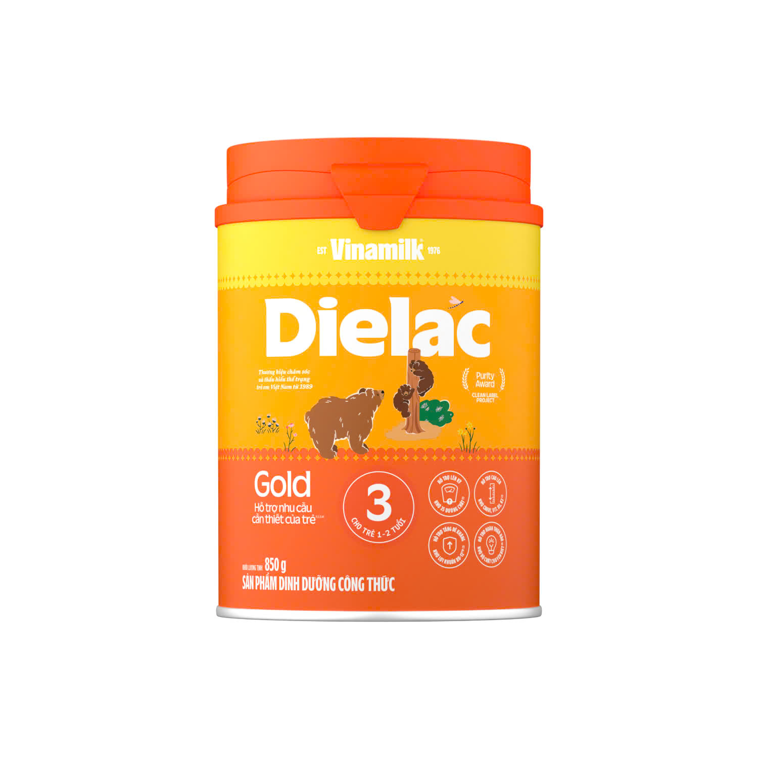 [Date 12.2026] Sữa bột Dielac Alpha Gold 3 Lon 850g (cho trẻ từ 1 - 2 tuổi)