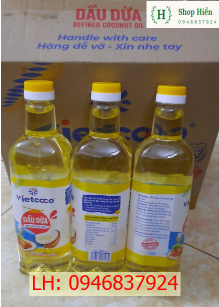 Dầu ăn dừa Vietcoco 1L (100% nguyên chất )