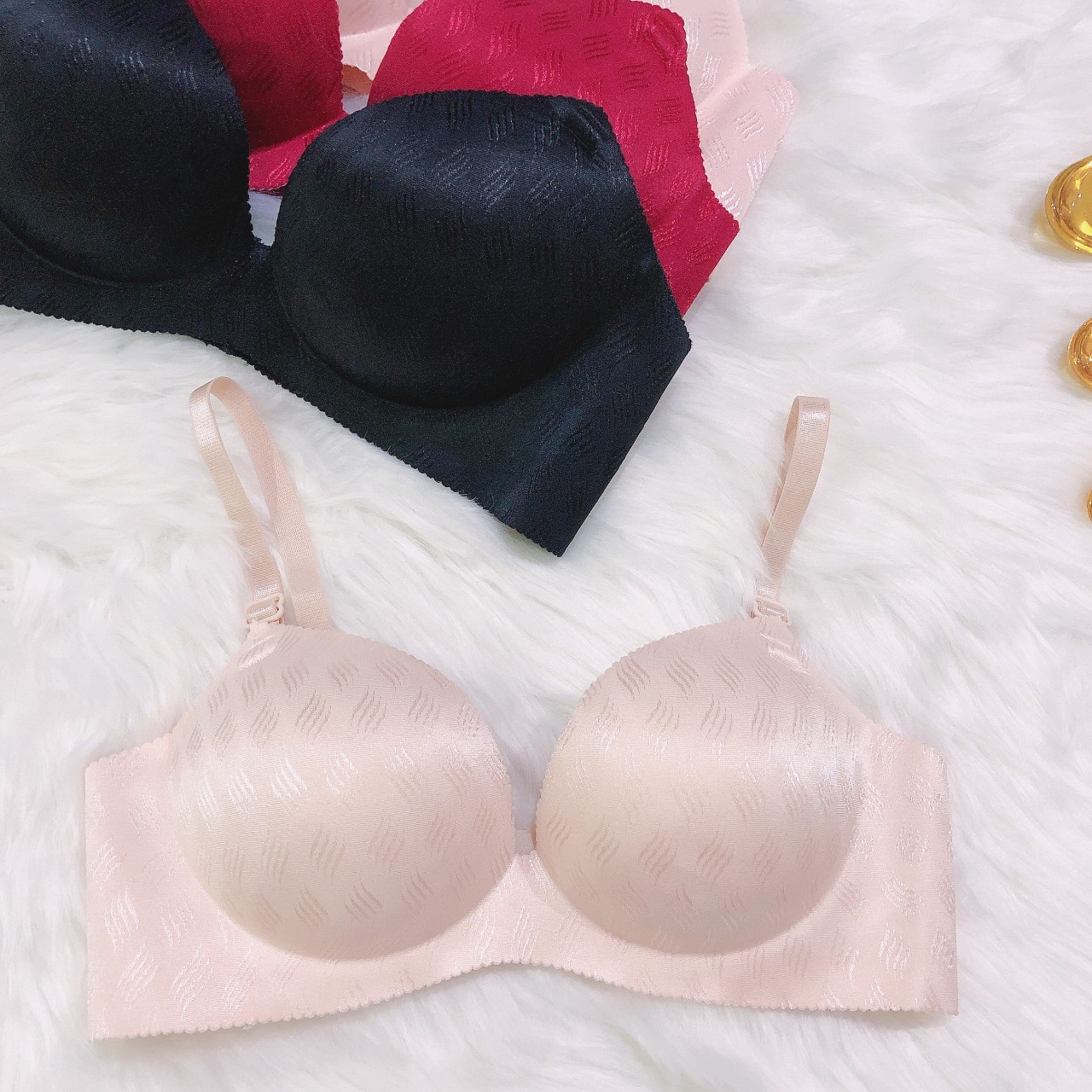 Áo Lót Su Đúc, áo lót nữ Không Gọng Đệm Bàn Tay mã gấm