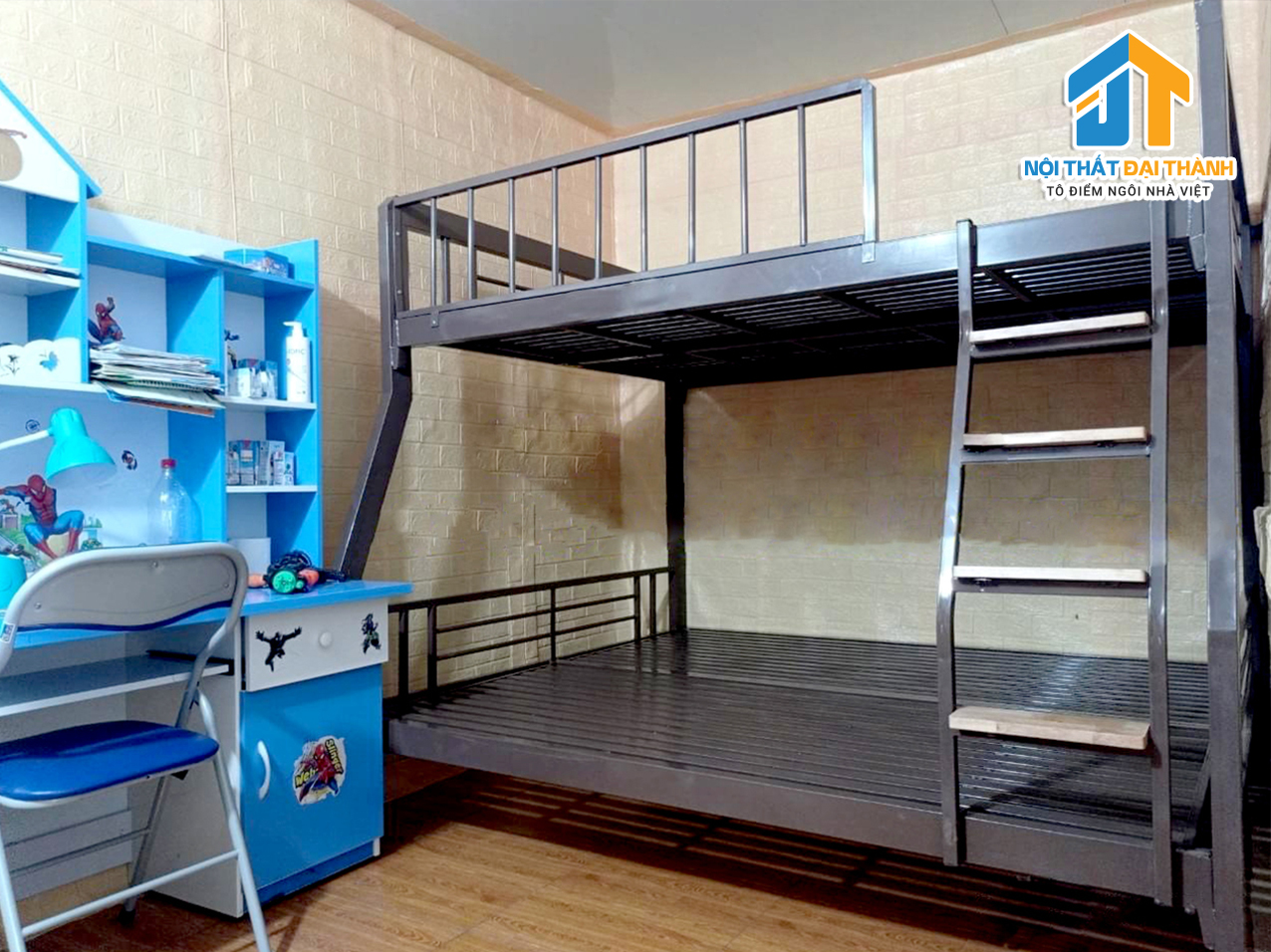 Giường sắt hộp hai tầng kích thước 1m2 x 1m6 đại thành sắt 4x8