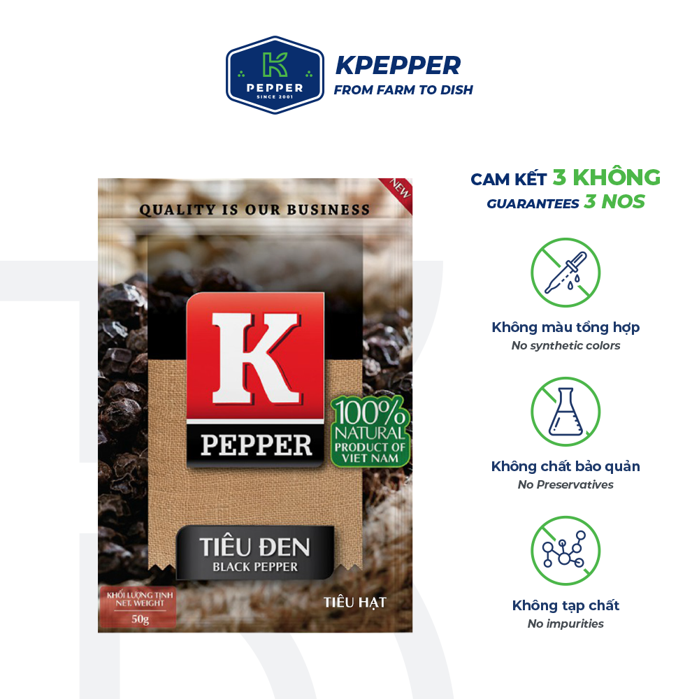 Tiêu đen hạt túi K Pepper 50g