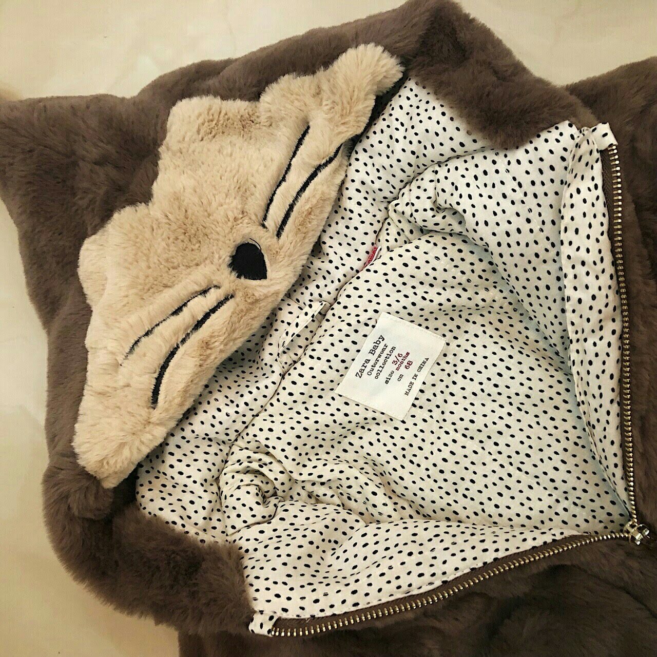 Áo khoác lông thỏ dành cho bé gái từ 5 - 9 kg