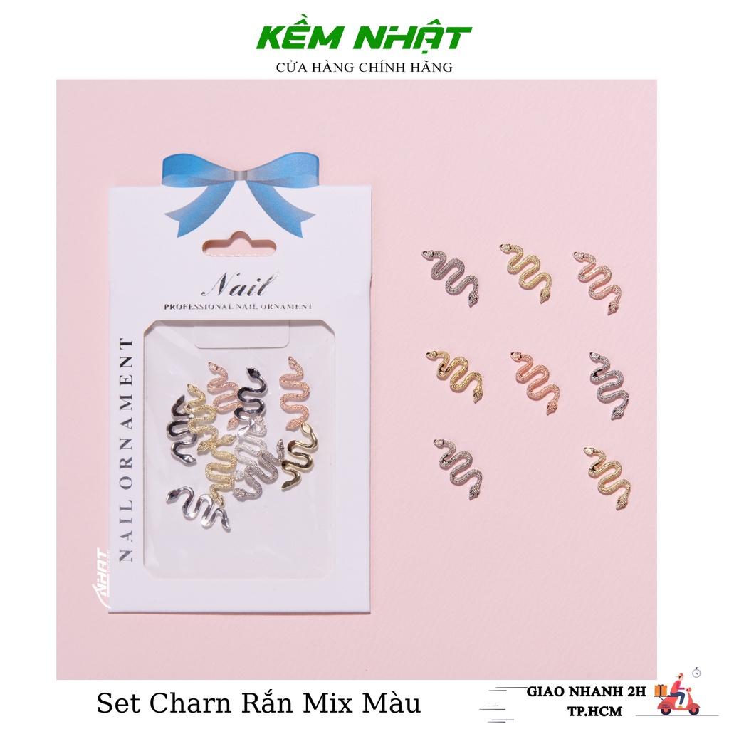 Set charm rắn mix màu đính móng