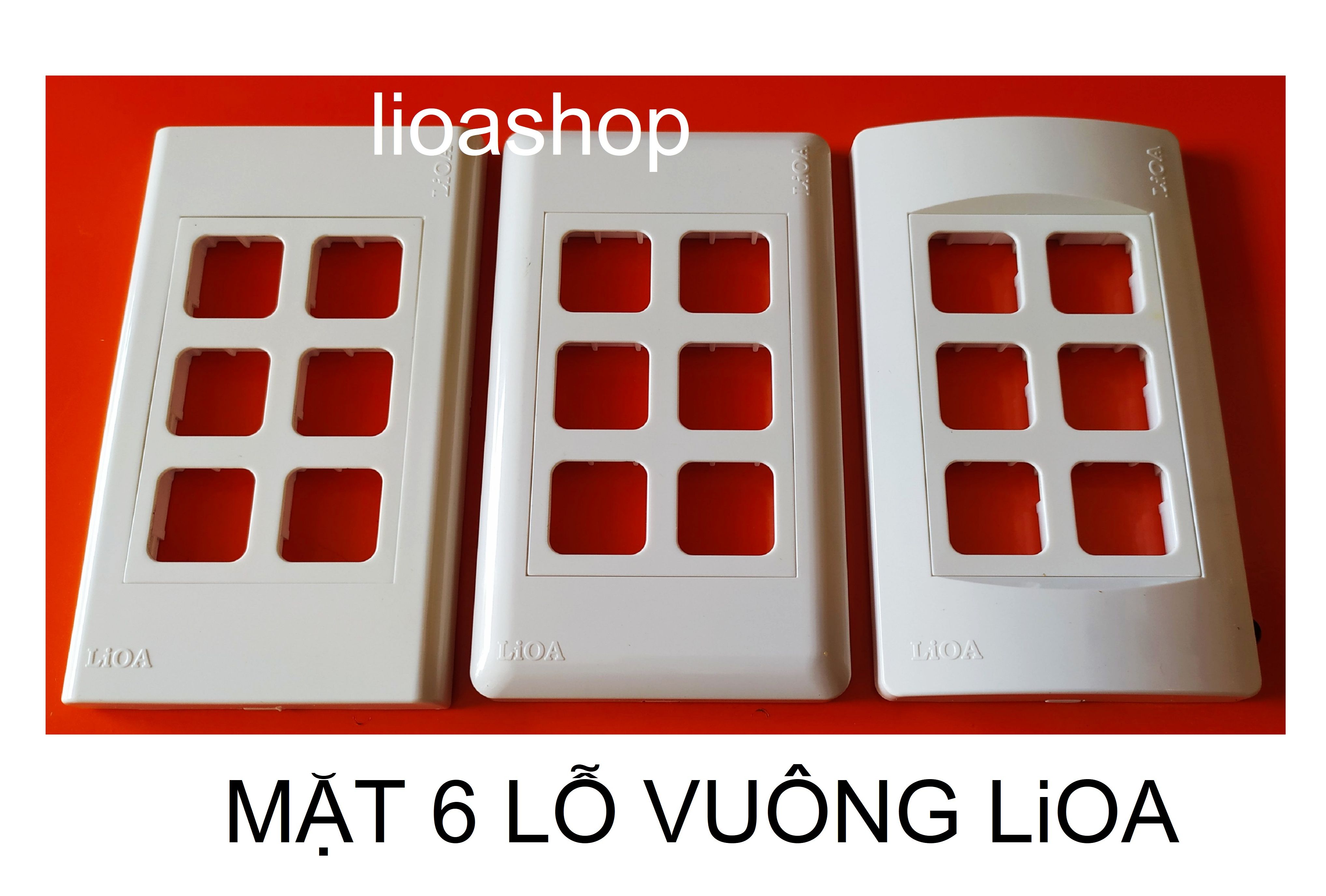 MẶT CÔNG TẮC 6 LỖ VUÔNG CHỮ NHẬT LiOA