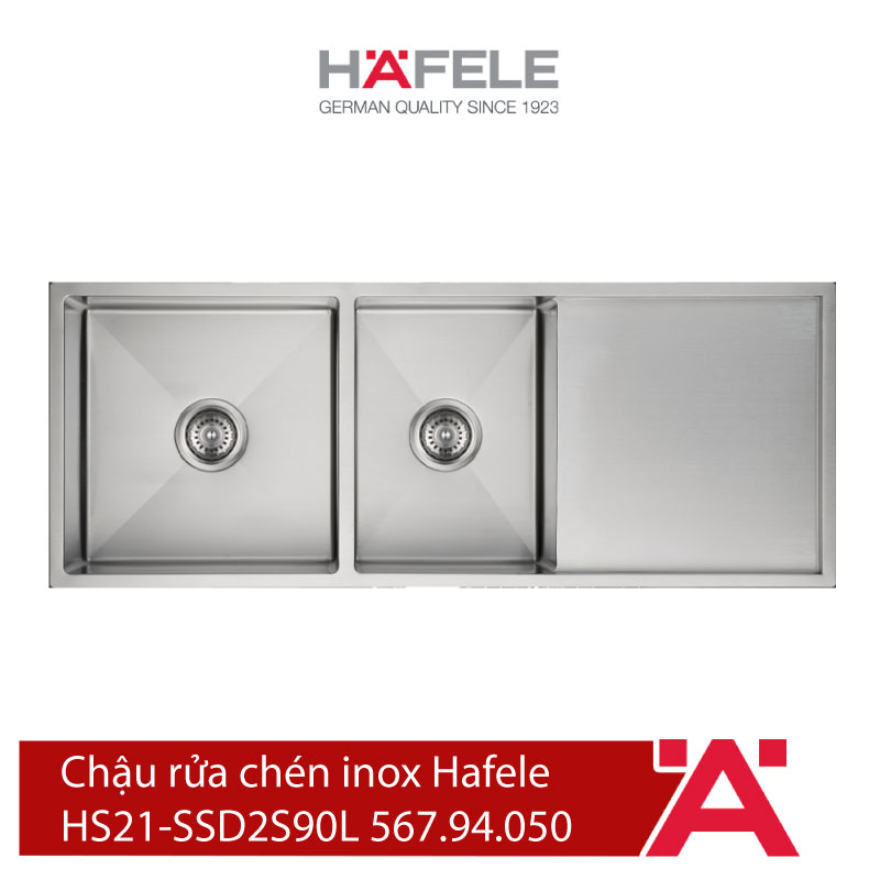 Chậu rửa chén inox Hafele HS21-SSD2S90L 567.94.050