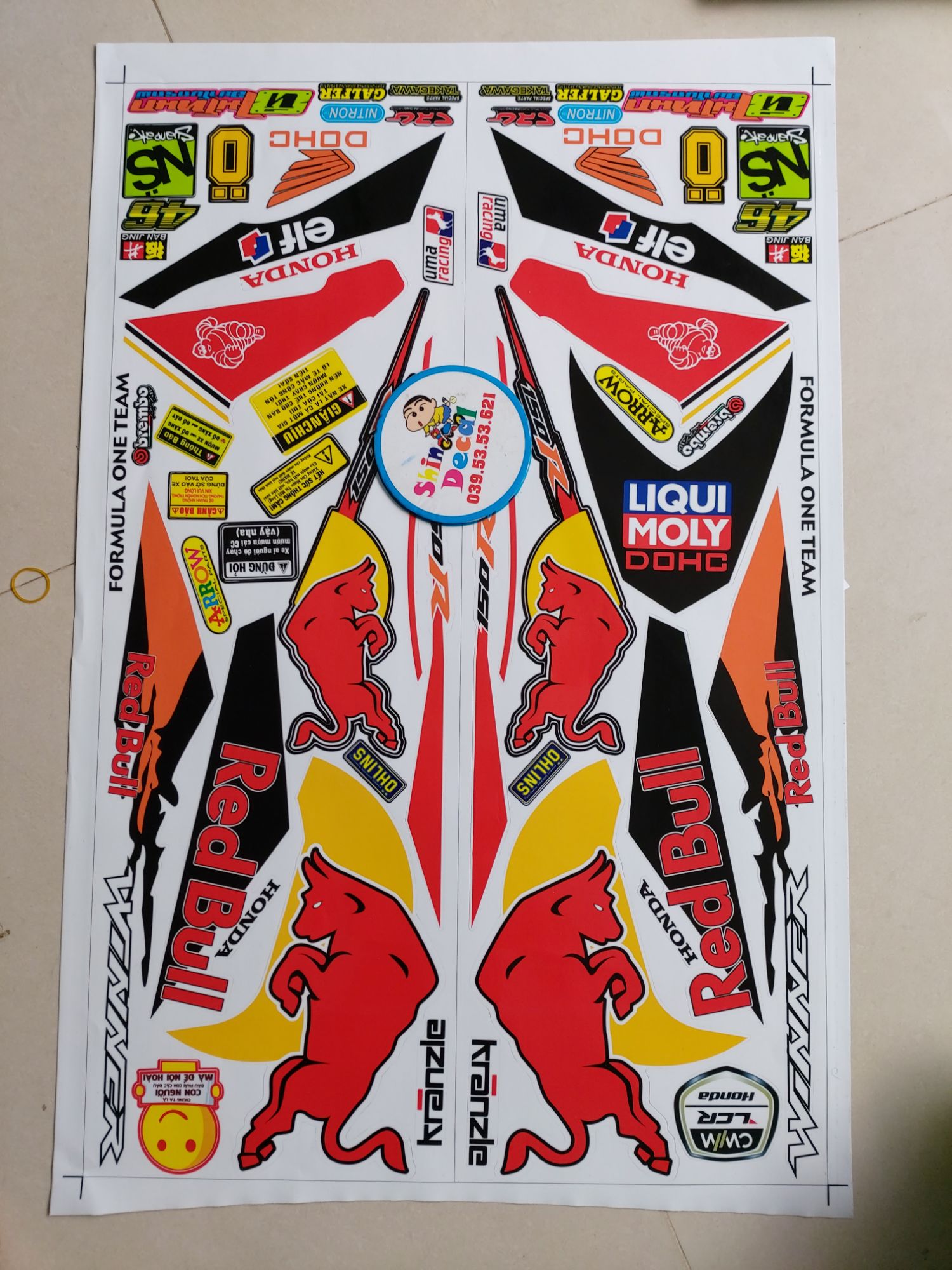 Tem xe winner con bò húc tặng logo