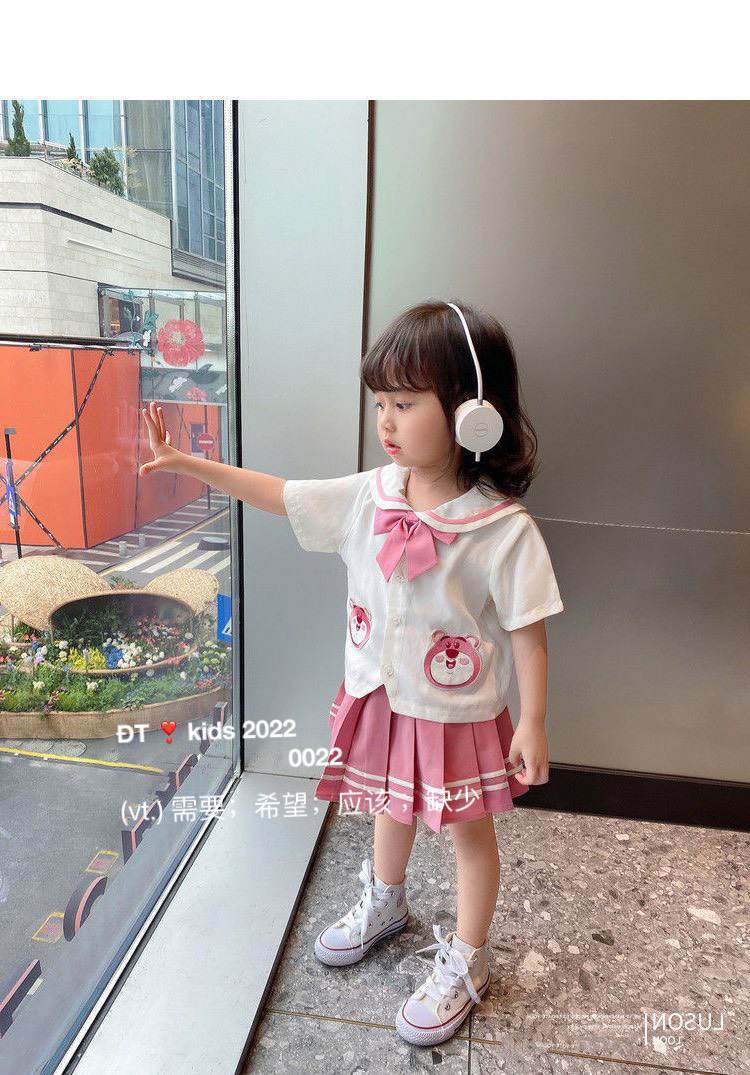 Sét nơ gấu thêu cho bé đi học đi chơi