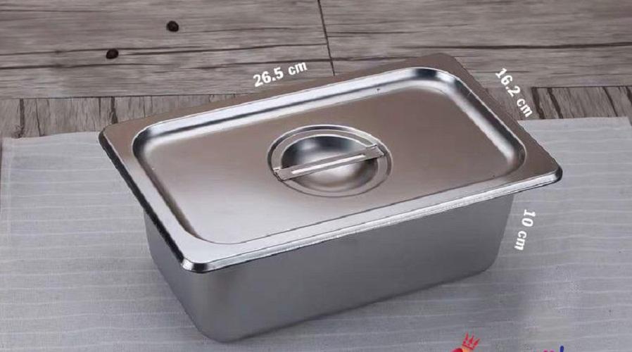 Khay inox đựng topping, đựng kem 1 phần 4