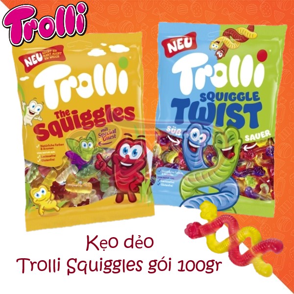 Kẹo dẻo Trolli Squiggles gói 100g