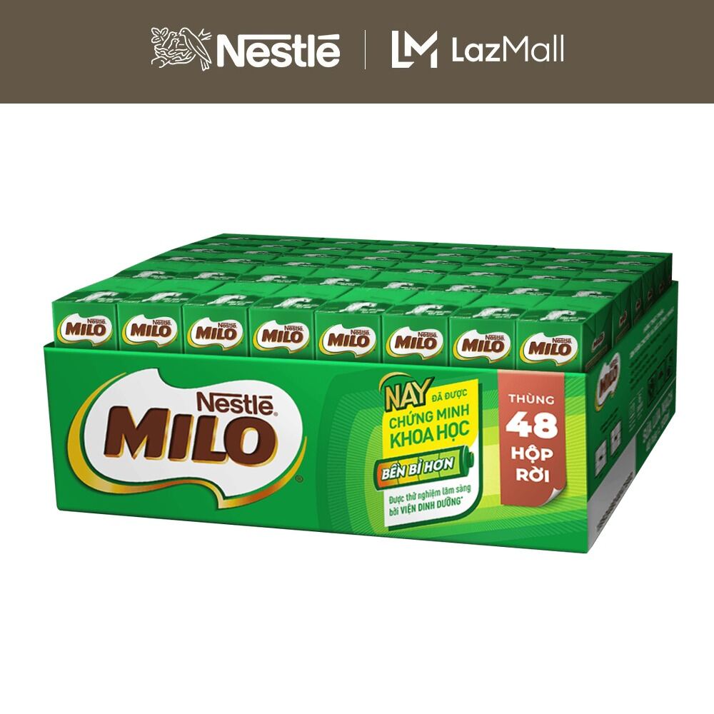 [ƯU ĐÃI THÁNG 6] [FREESHIP HCM] [Không màng co] Sữa lúa mạch Nestlé® MILO® thùng 48 hộp x 180ml (12x4x180ml)
