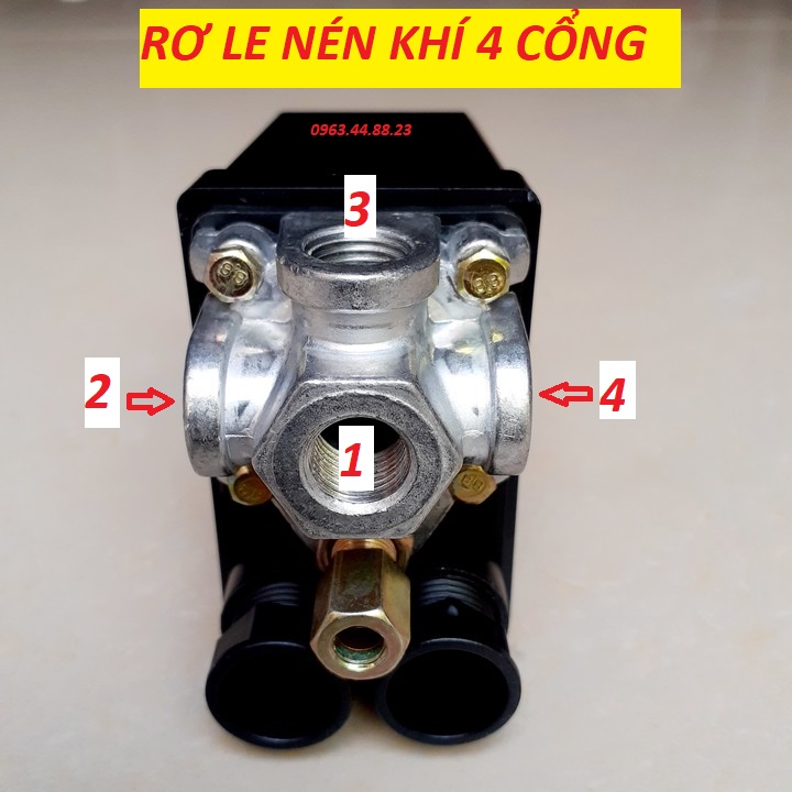 Công tắc áp suất máy nén khí / Rơ le áp suất máy nén khí 4 lỗ