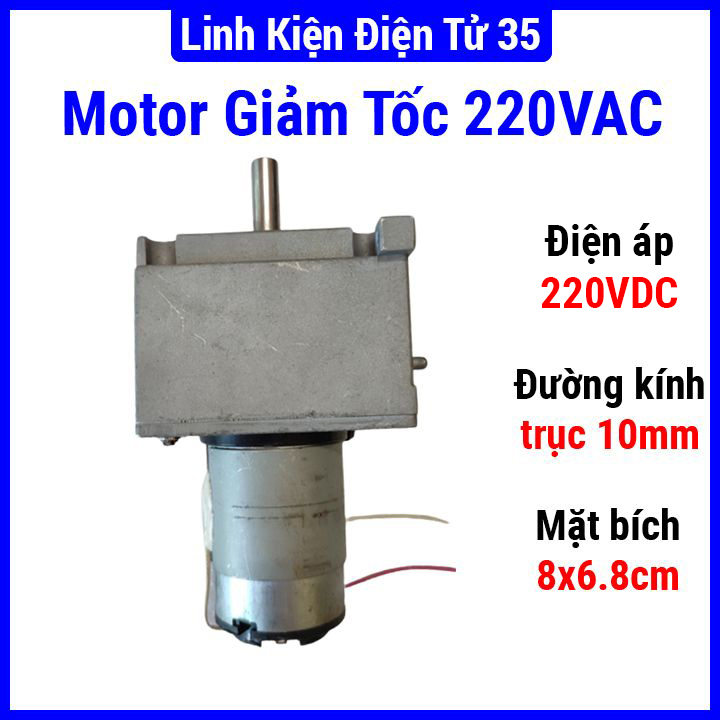 Motor giảm tốc 220VDC trục động cơ 10mm mặt bích 86.8cm