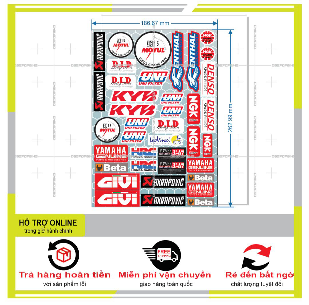 LOGO STICKER TRANG TRÍ XE MÁY 05  { PHỤNG DECAL }