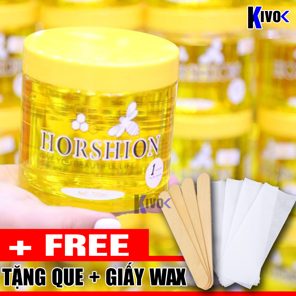 Gel Wax Lông Lạnh Horshion Mật Ong 750ml + TẶNG 2 Que Wax Lông + 10 Giấy
