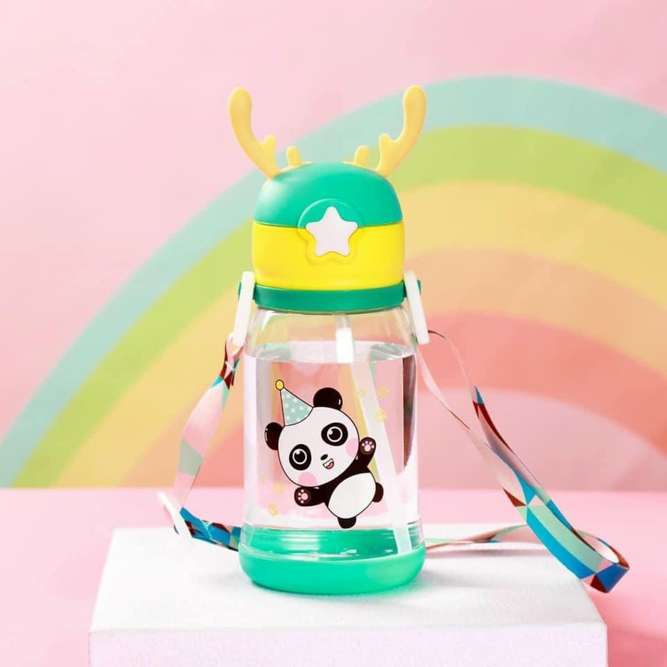 Bình đựng nước có ống hút cute cho bé đi học