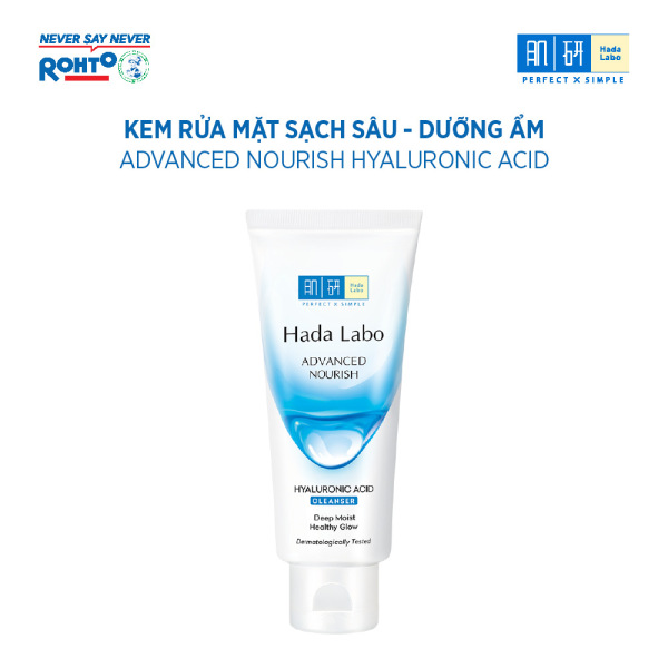 Kem rửa mặt dưỡng ẩm tối ưu Hada Labo Advanced Nourish Hyaluronic Acid Cleanser 80g giá rẻ