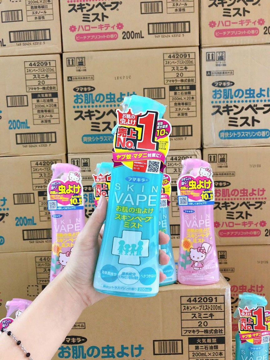Chai xịt chống muỗi, côn trùng cho bé từ 6 tháng Skin Vape Japan 200ml